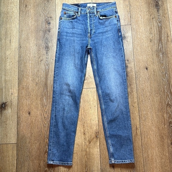 Re/Done 90’s High Rise Ankle Crop Jeans Size 24 - Picture 2 of 9